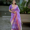 Alluring Lavender Cotton Silk Saree With Stylish Blouse Piece