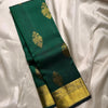 Desirable Dark Green Soft Banarasi Silk Saree With Whimsical Blouse Piece