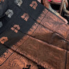 Gratifying Black Soft Banarasi Silk Saree With Intricate Blouse Piece