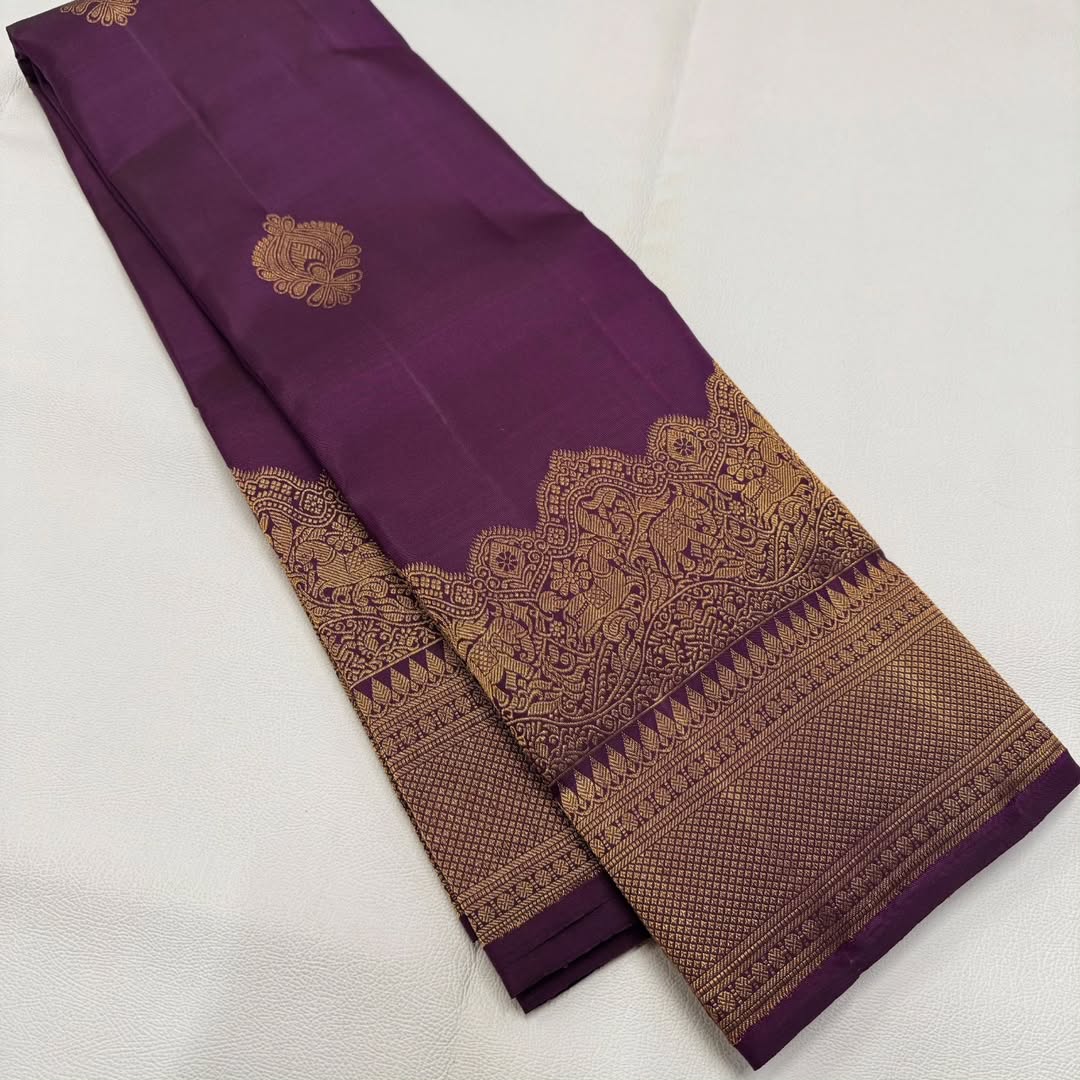 Intricate Purple Soft Banarasi Silk Saree With Seraphic Blouse Piece