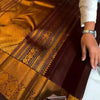 Tantalizing Brown Soft Banarasi Silk Saree With Prominent Blouse Piece