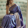 Incomparable Royal Blue Soft Banarasi Silk Saree With Invaluable Blouse Piece