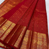 Pulsating Red Soft Banarasi Silk Saree With Conflate Blouse Piece