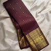 Panache Wine Soft Banarasi Silk Saree With Adorable Blouse Piece