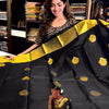 Beautiful Black Soft Banarasi Silk Saree With Snazzy Blouse Piece