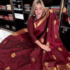 Eclat Maroon Soft Banarasi Silk Saree With Flameboyant Blouse Piece