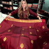Eclat Maroon Soft Banarasi Silk Saree With Flameboyant Blouse Piece