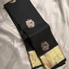 Tremendous Black Soft Banarasi Silk Saree With Pleasurable Blouse Piece