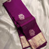 Alluring Purple Soft Banarasi Silk Saree With Exquisite Blouse Piece