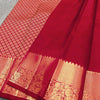 Luminous Red Soft Banarasi Silk Saree With Dissemble Blouse Piece