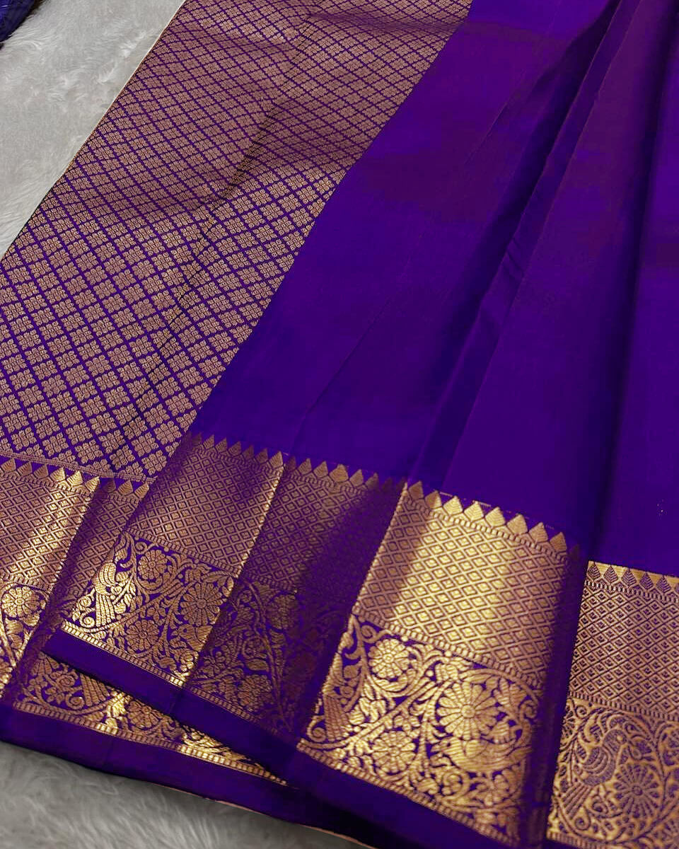 Gratifying Royal Blue Soft Banarasi Silk Saree With Marvellous Blouse Piece