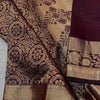 Blooming Wine Soft Banarasi Silk Saree With Blooming Blouse Piece