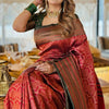 Eloquence Maroon Soft Silk Saree With Flamboyant Blouse Piece