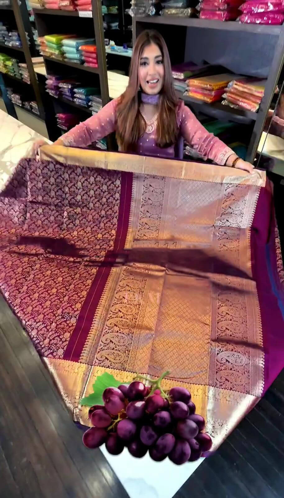 Vibrant Purple Soft Banarasi Silk Saree With Winsome Blouse Piece