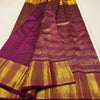 Dazzling Purple Soft Banarasi Silk Saree With Serendipity Blouse Piece
