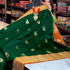 Impressive Dark Green Soft Banarasi Silk Saree With Lovely Blouse Piece