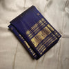 Petrichor Navy Blue Soft Banarasi Silk Saree With Eclat Blouse Piece