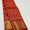 Divine Red Soft Banarasi Silk Saree With Trendy Blouse Piece