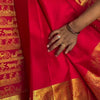Entrancing Red Soft Banarasi Silk Saree With Divine Blouse Piece