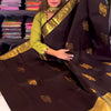 Woebegone Brown Soft Banarasi Silk Saree With Angelic Blouse Piece
