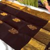 Woebegone Brown Soft Banarasi Silk Saree With Angelic Blouse Piece