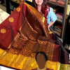 Moiety Maroon Soft Banarasi Silk Saree With Traditional Blouse Piece