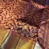 Moiety Maroon Soft Banarasi Silk Saree With Traditional Blouse Piece