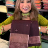 Jazzy Wine Soft Banarasi Silk Saree With Snazzy Blouse Piece