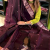 Jazzy Wine Soft Banarasi Silk Saree With Snazzy Blouse Piece