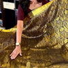 Gratifying Brown Soft Banarasi Silk Saree With Alluring Blouse Piece