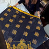 Sizzling Navy Blue Soft Banarasi Silk Saree With Petrichor Blouse Piece