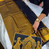 Sizzling Navy Blue Soft Banarasi Silk Saree With Petrichor Blouse Piece
