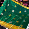 Eloquence Dark Green Soft Banarasi Silk Saree With Ineffable Blouse Piece