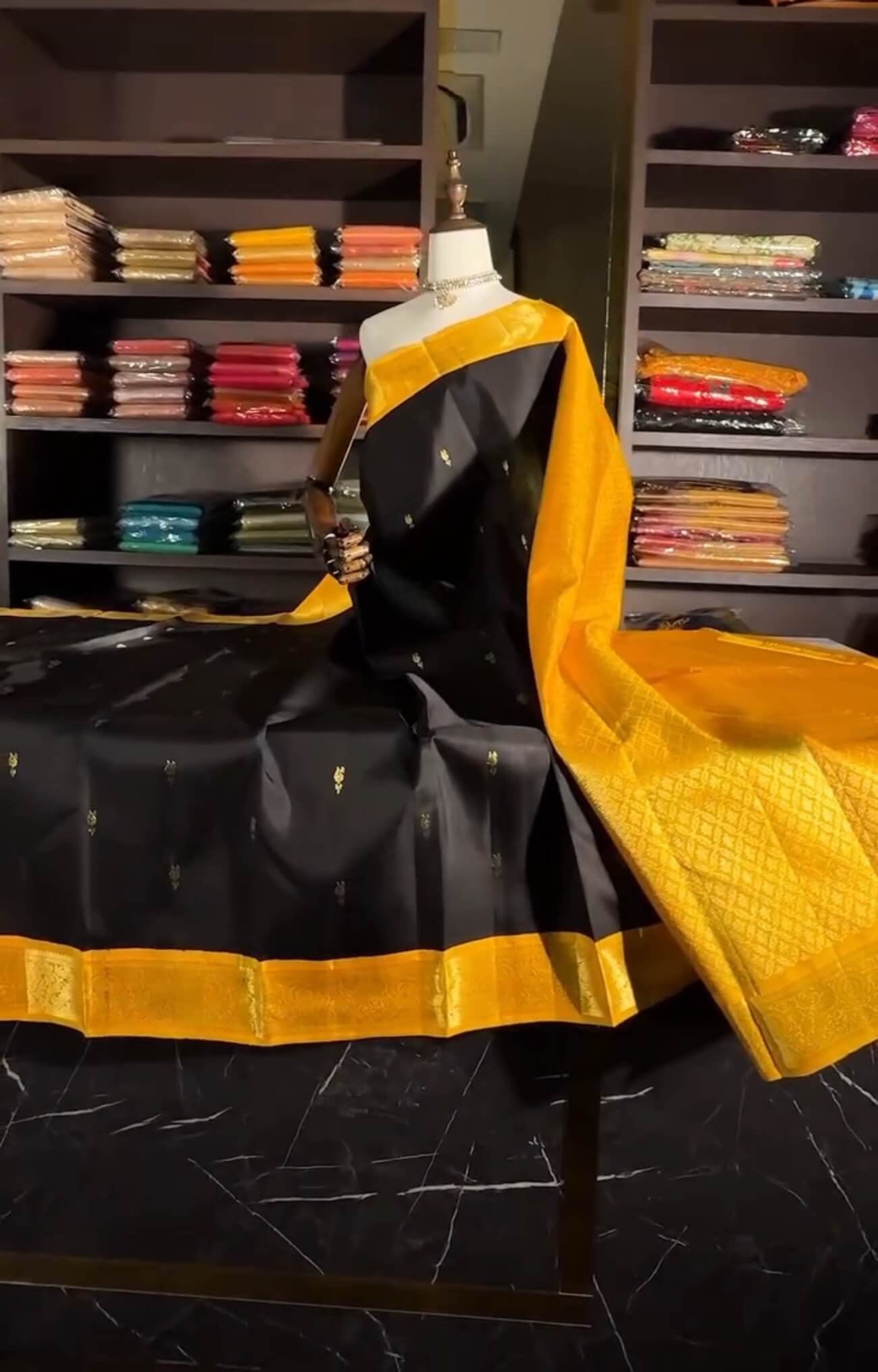 Fairytale Black Soft Banarasi Silk Saree With Pulsating Blouse Piece