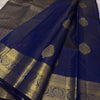 Zephyr Navy Blue Soft Banarasi Silk Saree With Forbearance Blouse Piece