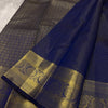 Zephyr Navy Blue Soft Banarasi Silk Saree With Forbearance Blouse Piece