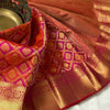 Glamorous Red Soft Silk Saree With Imaginative Blouse Piece