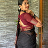 Confounding Black Soft Silk Saree With Lagniappe Blouse Piece