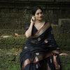 Surpassing Black Soft Silk Saree With Embellished Blouse Piece