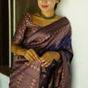 Alluring Blue Soft Silk Saree With Extraordinary Blouse Piece