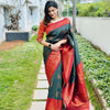 Blissful Dark Green Soft Silk Saree With Eye-catching Blouse Piece