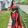 Blissful Dark Green Soft Silk Saree With Eye-catching Blouse Piece