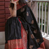 Blooming Black Soft Silk Saree With Impressive Blouse Piece