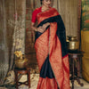 Twirling Black Soft Silk Saree With Skinny Blouse Piece