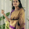 Fancifull Purple Soft Silk Saree With Arresting Blouse Piece