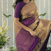 Fancifull Purple Soft Silk Saree With Arresting Blouse Piece