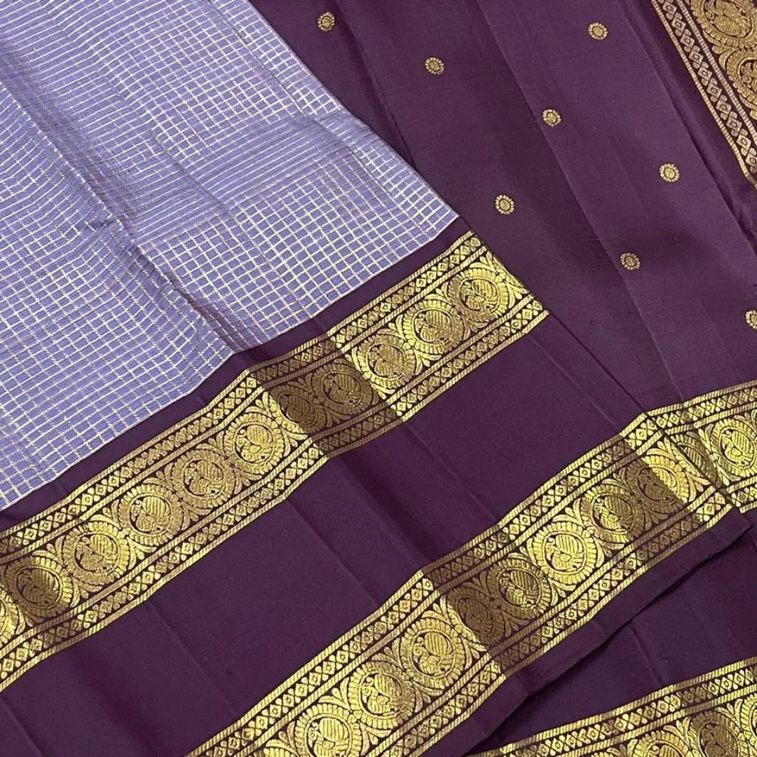Moiety Lavender Soft Silk Saree With Transcendent  Blouse Piece