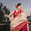 Panoply Beige Soft Silk Saree With Incredible Blouse Piece