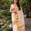 Exceptional Off White Soft Silk Saree With Desiring Blouse Piece