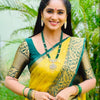 Glorious Yellow Soft Silk Saree With Adorable Blouse Piece